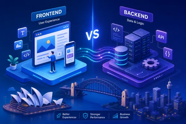 Frontend vs Backend Development Explained for Sydney Businesses
