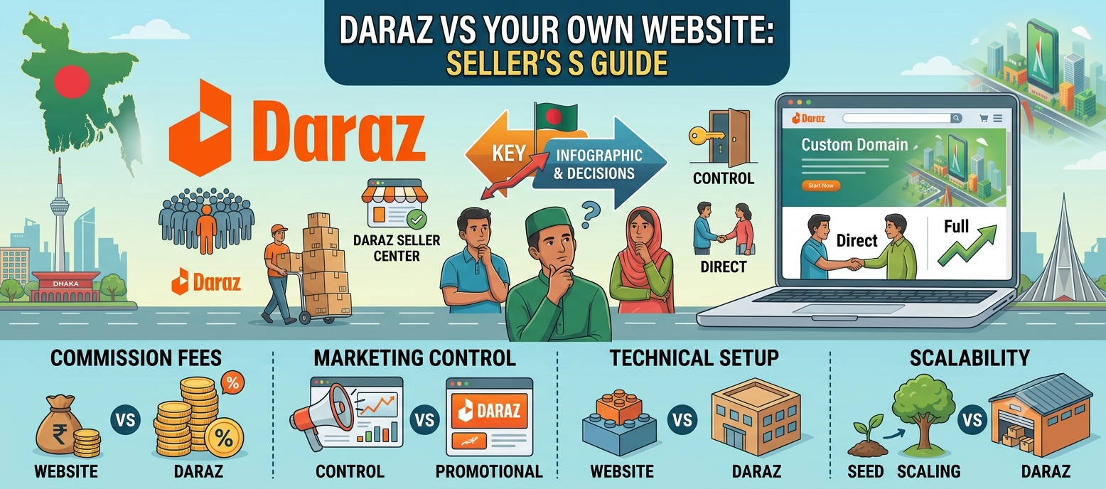 Daraz vs Your Own Website: Bangladesh Seller's Guide